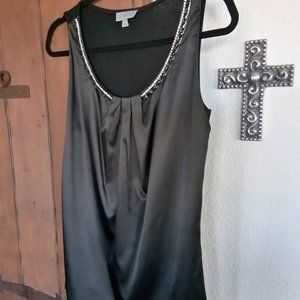 sleeveless dressy top black detailed neck line